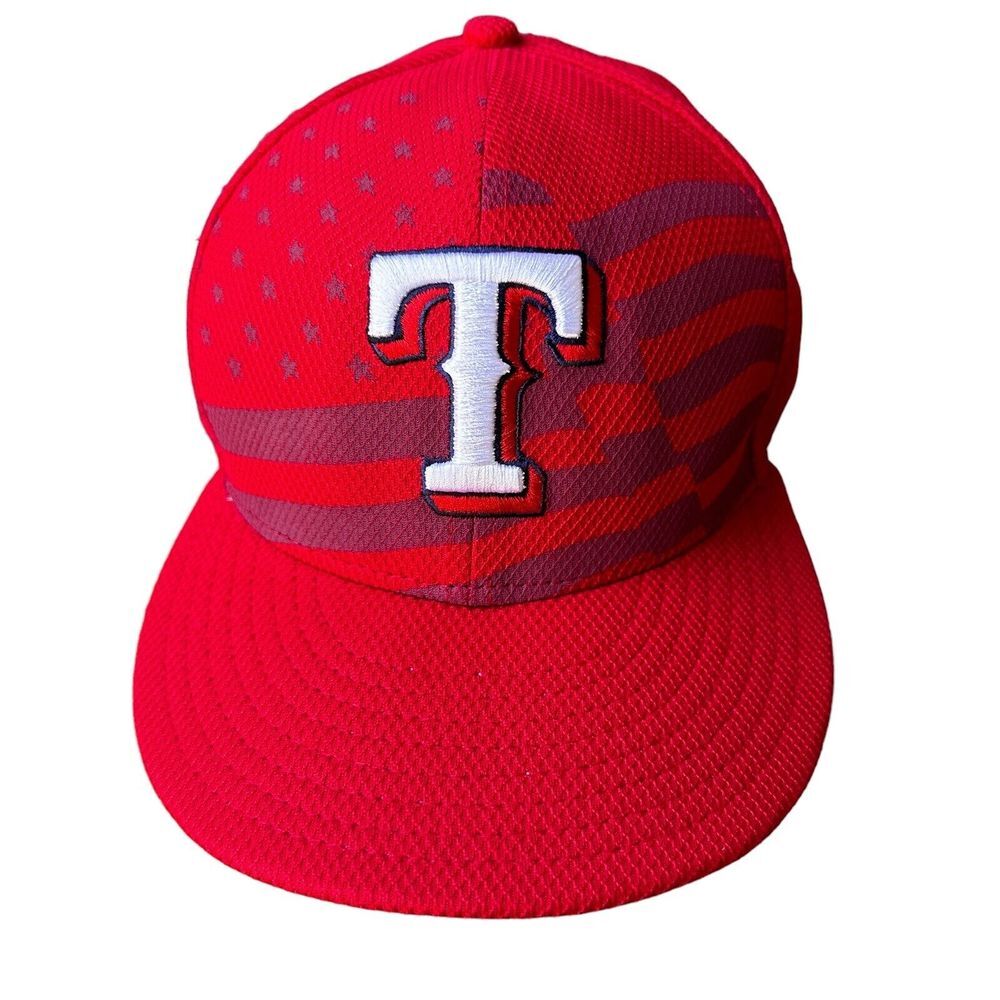 New Era 59FIFTY‎ Cap Hat Texas Rangers MLB Baseball 2015 July 4th Fitted 7 3/4